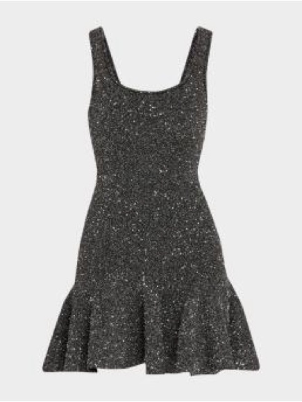 LoveShackFancy Sarajane Sequin Stretch Knit Mini Dress Black